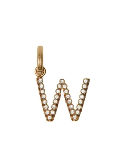 Burberry W Crystal-embellished Letter Charm
