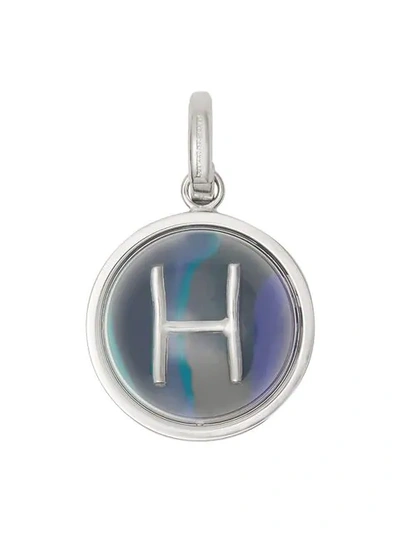 Burberry Marbled Resin ‘h' Alphabet Charm In Metallic