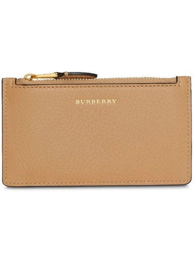Burberry Two-tone Leather Card Case In Neutrals