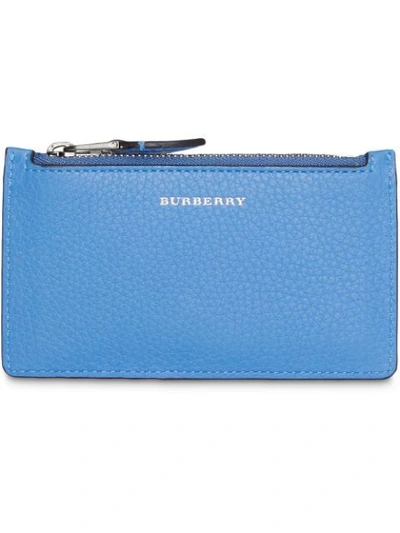 Burberry Two-tone Leather Card Case In Blue