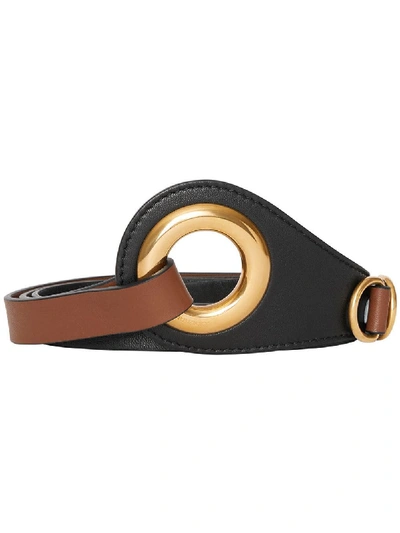Burberry Grommet Detail Lambskin Waist Belt In Black
