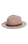Brixton Messer Ii Felted Wool Fedora In Heather Natural