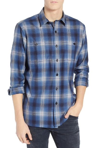 Pendleton Zephyr Worsted Wool Flannel Shirt In Blue Ombre