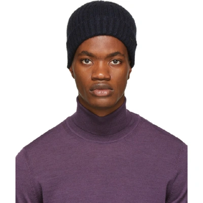 Hugo Boss T-eraffaelo Cashmere Beanie - Blue In 480 Dk Navy