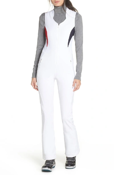 Lvl Xiii Ellipsis Front Zip One-piece In 100 - White