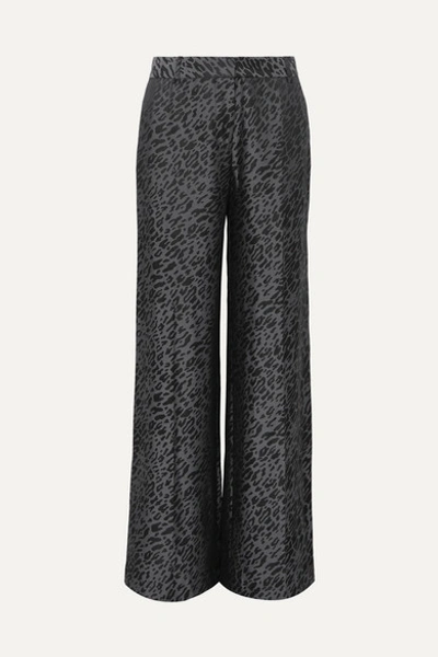 Equipment Arwen Silk-blend Jacquard Wide-leg Pants In Black