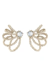 Alexis Bittar Crystal Orbiting Post Earrings In Crystal/ Gold Multi