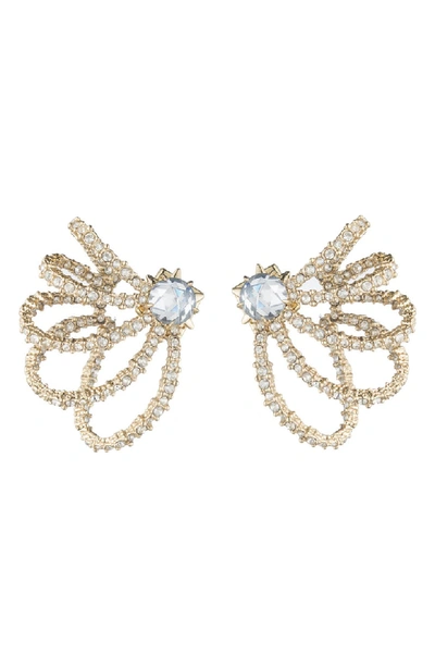 Alexis Bittar Crystal Orbiting Post Earrings In Crystal/ Gold Multi