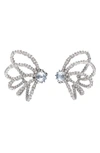 Alexis Bittar Silvertone Crystal Lace Orbiting Post Earrings In Gold/ Crystal