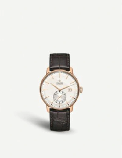 Rado R22881025 Coupole Classic Rose Gold-plated And Leather Chronograph Watch