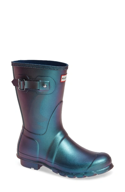 Hunter Women's Original Round Toe Waterproof Boots In Wave Blue Rubber