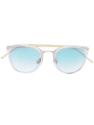Linda Farrow Wayfarer Sunglasses In Gold