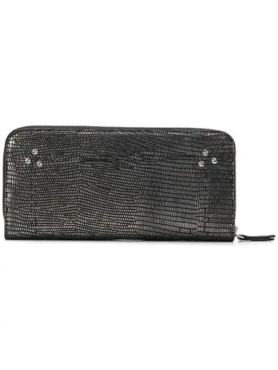 Jérôme Dreyfuss Lizard Skin Effect Wallet - Metallic