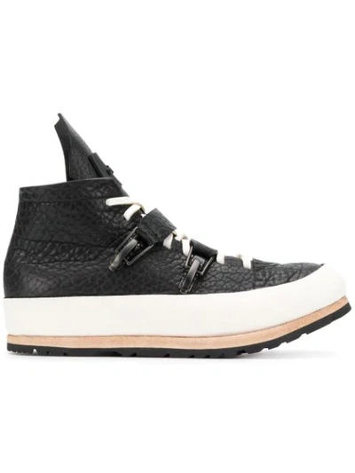 Artselab Leather Platform Sneakers In Black