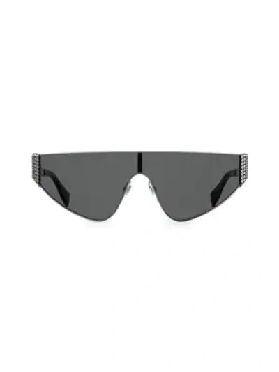 Moschino 99mm Metal Shield Sunglasses In Silver