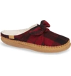 Toms Ivy Mule Slipper In Red Plaid Fabric