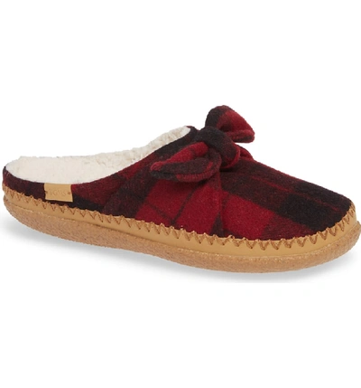 Toms Ivy Mule Slipper In Red Plaid Fabric