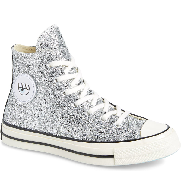 womens silver high top sneakers