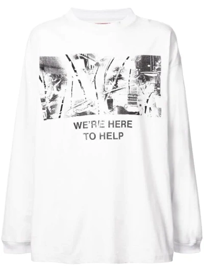 424 Graphic-print Cotton-jersey Sweatshirt In White