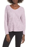 Astr Twist Back Sweater In Lavender