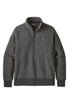 Patagonia Woolyester Fleece Quarter Zip Pullover In Forge Grey