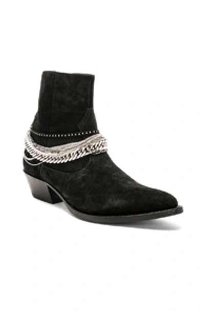 Amiri Chain Embellished Ankle Boots In Black