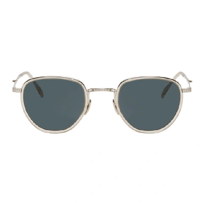 Mr Leight Mr. Leight Beige And Silver Roku S Sunglasses In Beigecrysta