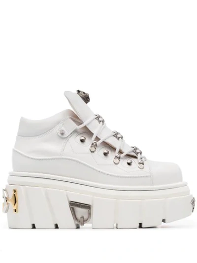 Gucci Koire Oversized Leather Flatform Trainers In White