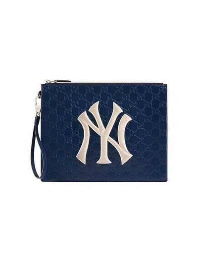 NEW YORK YANKEES Monogram Hobo Bag (Light Blue)