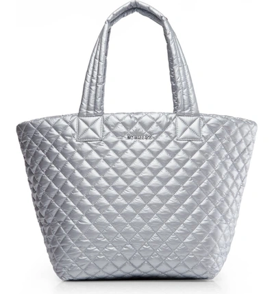 Mz Wallace Metro Medium Quilted Metallic Shell Tote