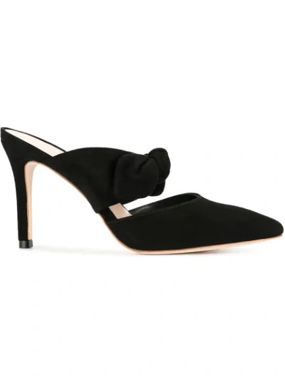 Loeffler Randall Flora Bow-detailed Mules In Black