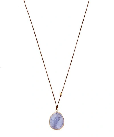 Margaret Solow Gold Clasp Tanzanite Cord Necklace