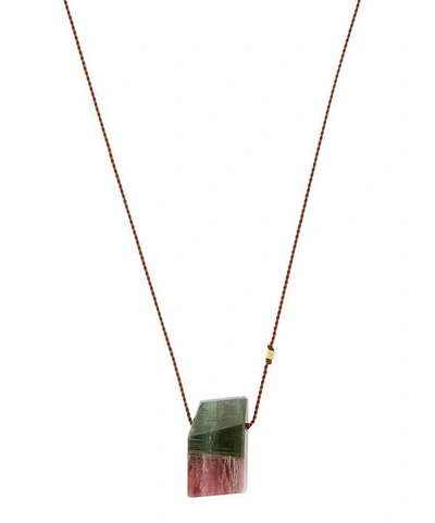 Margaret Solow Gold Clasp Bi-colour Tourmaline Cord Necklace