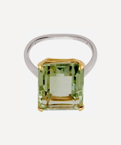 Dinny Hall Silver And Gold Amica Green Amethyst Ring