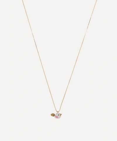 Atelier Vm 18ct Gold Canarino Enamel Bird Necklace