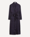 Liberty London Hera Silk Jacquard Long Robe In Navy