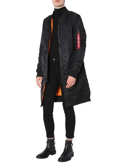 Alpha Industries "ma1" Long Bomber In Black