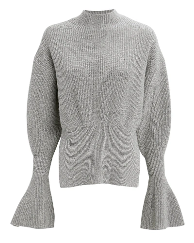 Alexander Wang Engineered Sleeve Sweater In Grey