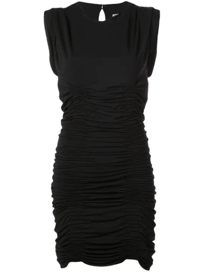 Alexander Wang Ruched Jersey Minidress In Black