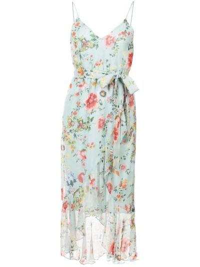 Alice And Olivia Mable Wrap-effect Floral-print Silk-georgette Midi Dress