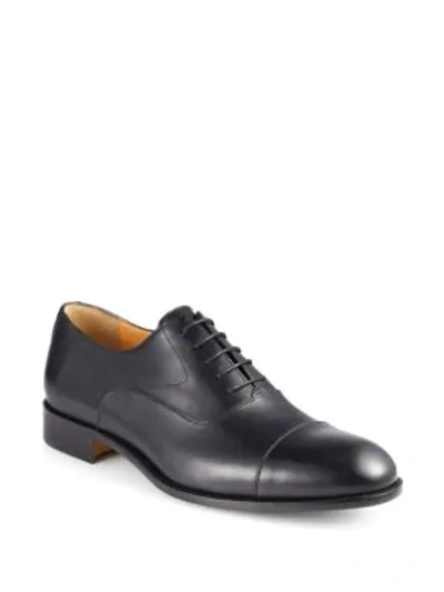 Saks Fifth Avenue Collection Tyler Leather Cap Toe Oxfords In Black