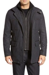 Cole Haan Four-pocket Car Coat In Charcoal