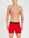 Calvin Klein Pack Of Three Solid Classic-fit Cotton-jersey Boxer Briefs In Red Navy Grey