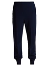 Stella Mccartney Julia Tapered Cady Trousers In Navy