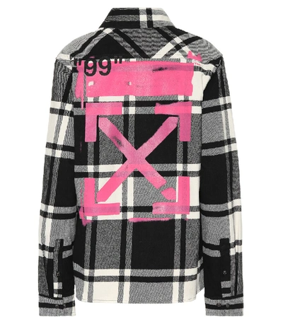 Off-white Checked Cotton-blend Shirt In Multicoloured