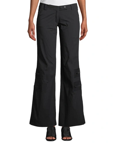 Anatomie Flare-leg Cargo Pants W/ Zip Pockets In Black