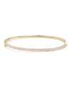 Lana 14k Gold Halfway Diamond Oval Bangle In Yellow Gold/ Diamond