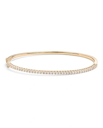 Lana 14k Gold Halfway Diamond Oval Bangle In Yellow Gold/ Diamond