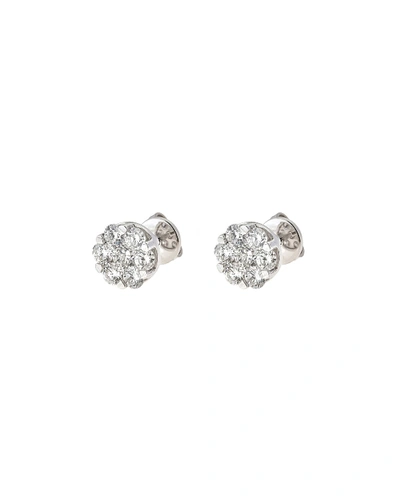 Zydo 18k White Gold Diamond Flower Stud Earrings, 1.33tcw