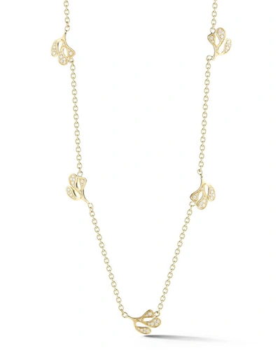 Miseno Sea Leaf 18k Gold Diamond Station Necklace